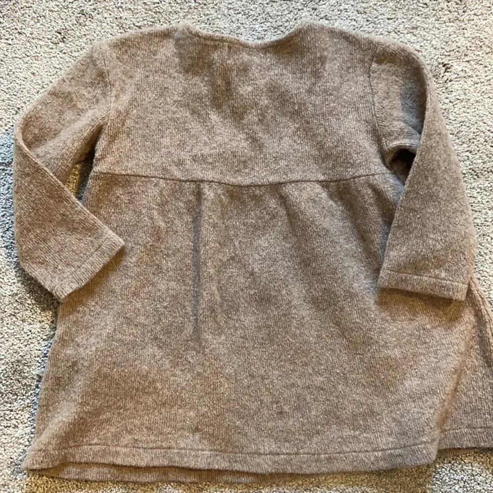 Zara sweater dress size 2 to 3 Light Brown embroidered stars tassels wool cotton